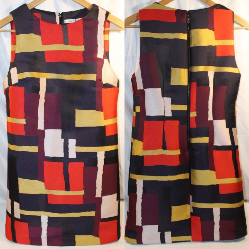 NWT Alice & Olivia Painted Grid Dress Size 2